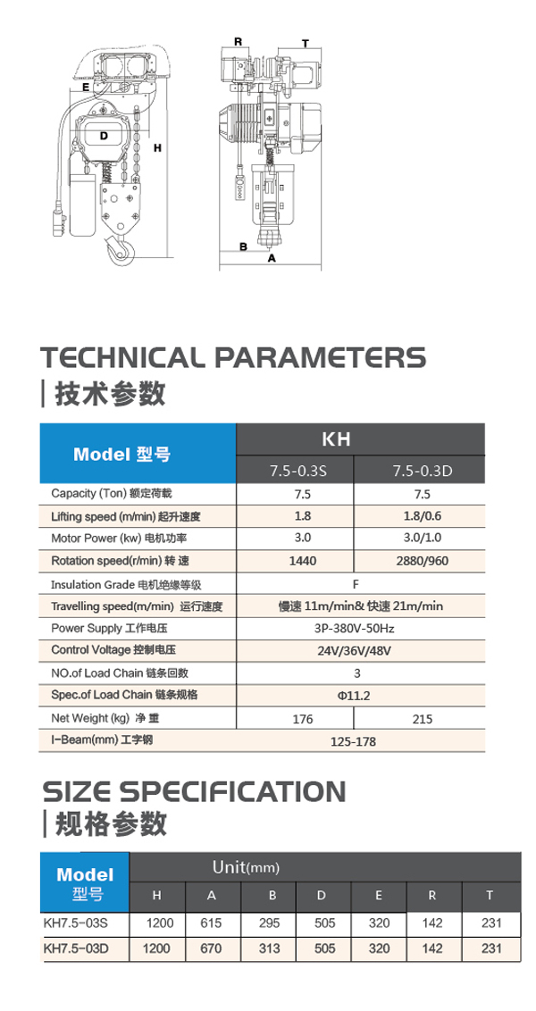 7.5T环链运行式电动葫芦